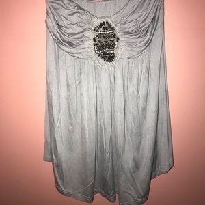 Strapless grey dress